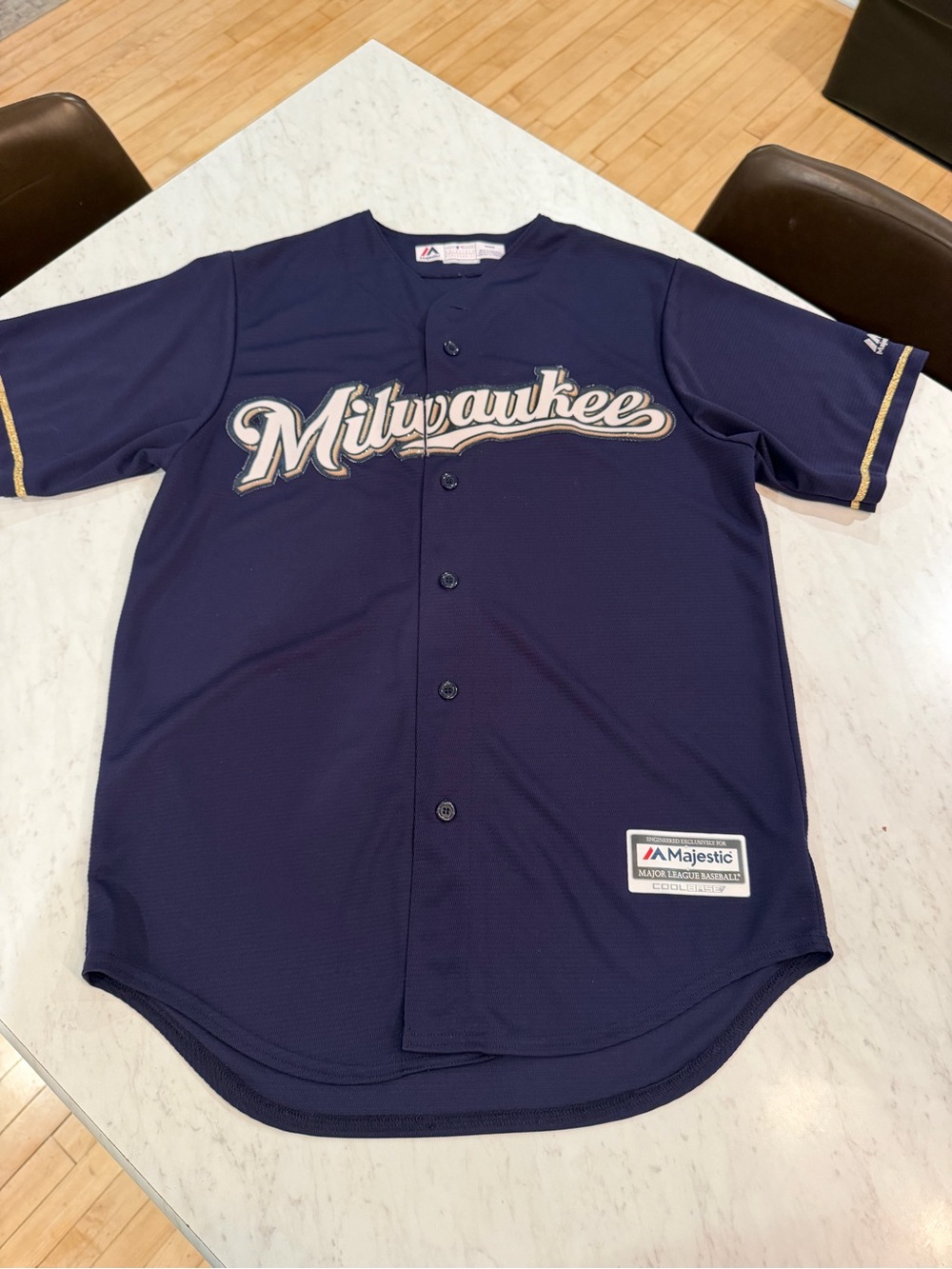 Majestic Milwaukee Brewers Woman’s Navy Baseball Jersey